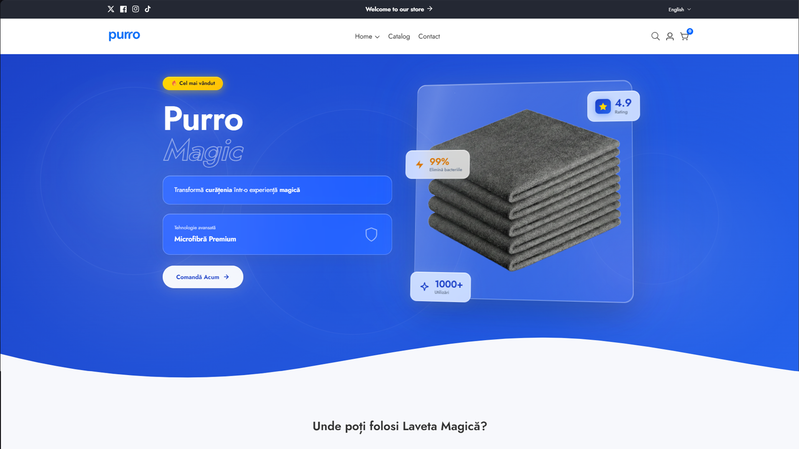 Proiect web design: Purro — Magazin Online cu Identitate de Brand — RNBDesigns Constanța