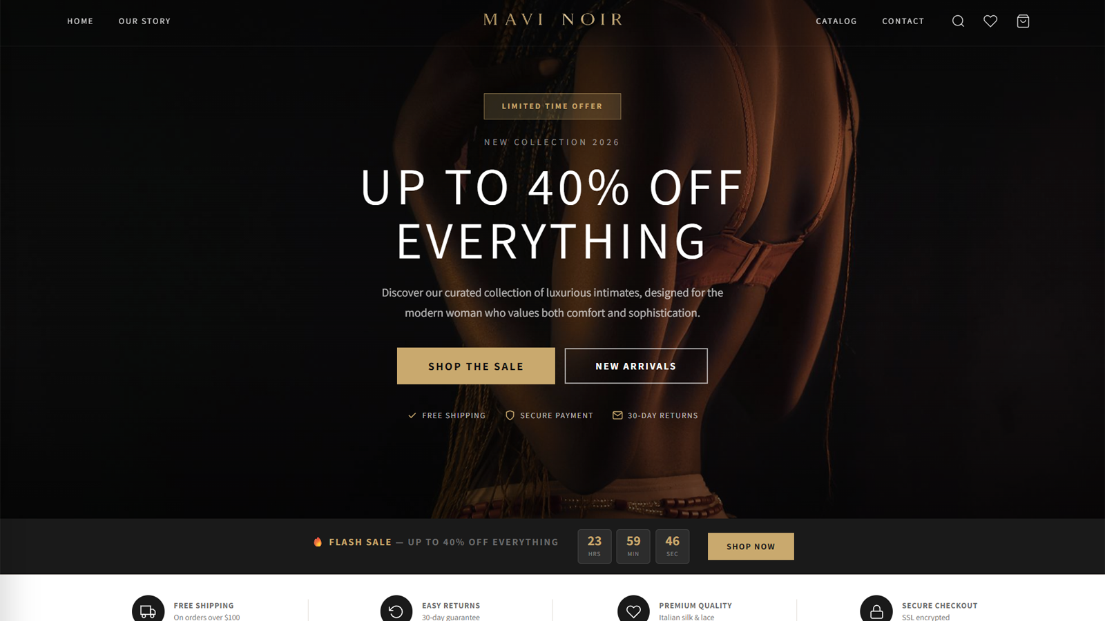 Proiect web design: Mavinoir — E-Commerce de Lux — RNBDesigns Constanța